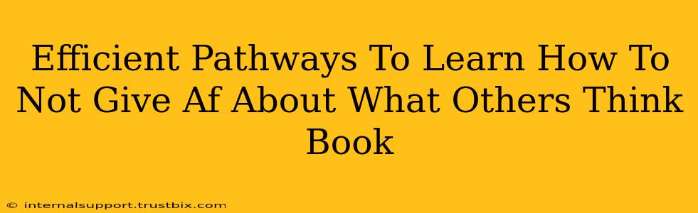 Efficient Pathways To Learn How To Not Give Af About What Others Think Book