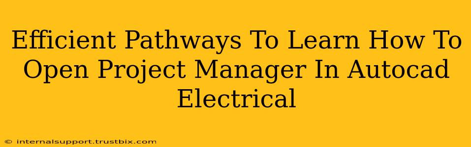 Efficient Pathways To Learn How To Open Project Manager In Autocad Electrical