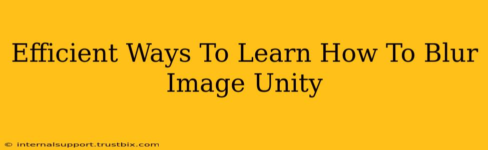 Efficient Ways To Learn How To Blur Image Unity