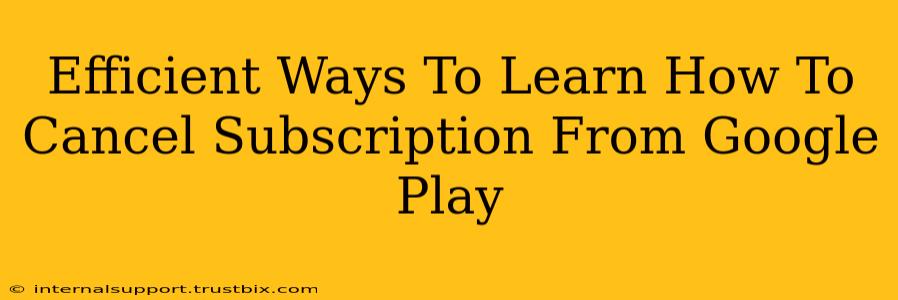 Efficient Ways To Learn How To Cancel Subscription From Google Play