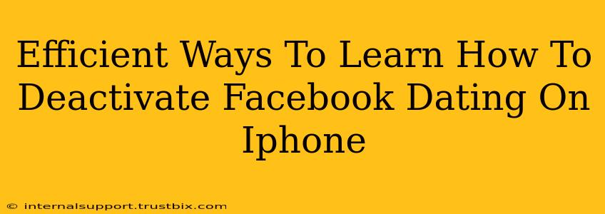 Efficient Ways To Learn How To Deactivate Facebook Dating On Iphone