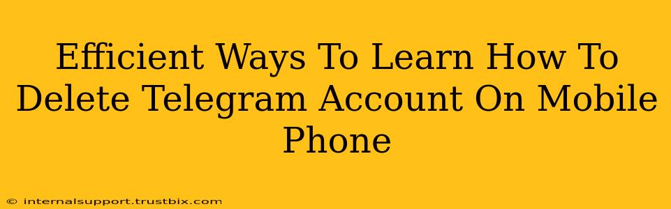 Efficient Ways To Learn How To Delete Telegram Account On Mobile Phone