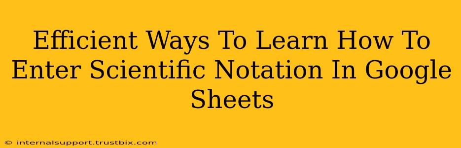 Efficient Ways To Learn How To Enter Scientific Notation In Google Sheets