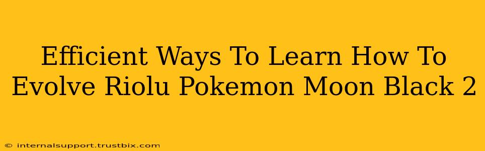 Efficient Ways To Learn How To Evolve Riolu Pokemon Moon Black 2