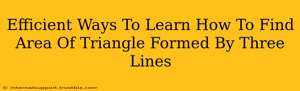 Efficient Ways To Learn How To Find Area Of Triangle Formed By Three Lines