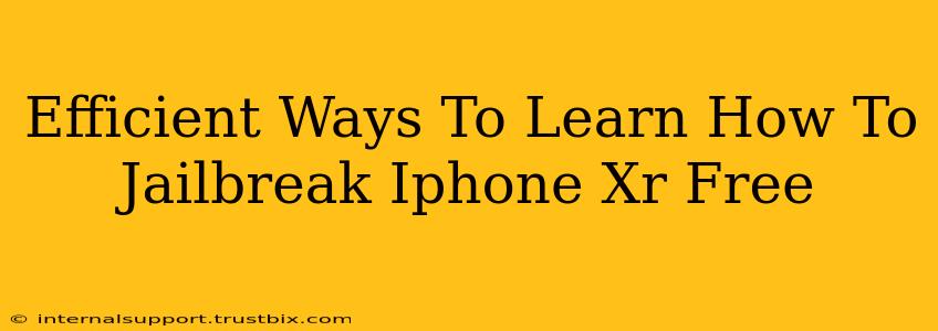 Efficient Ways To Learn How To Jailbreak Iphone Xr Free