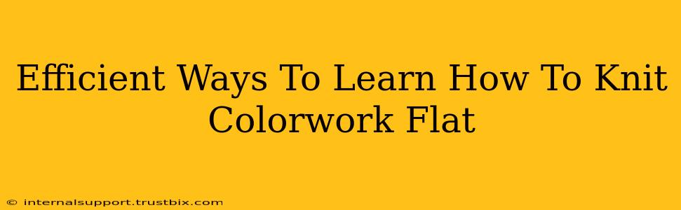 Efficient Ways To Learn How To Knit Colorwork Flat