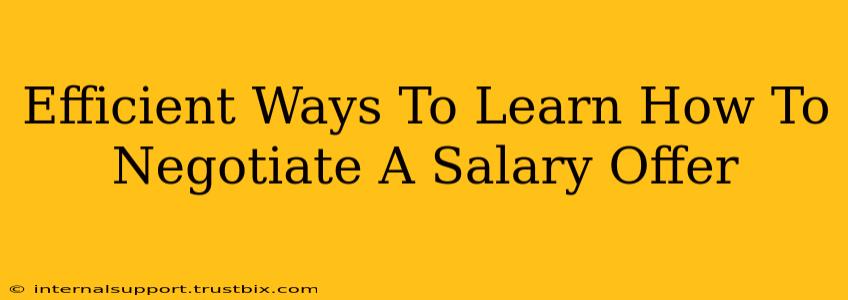 Efficient Ways To Learn How To Negotiate A Salary Offer