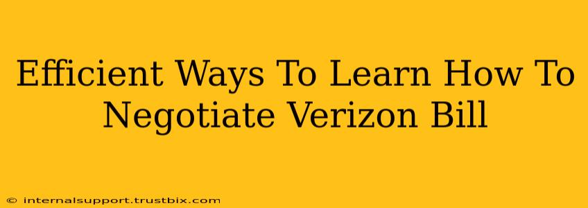 Efficient Ways To Learn How To Negotiate Verizon Bill