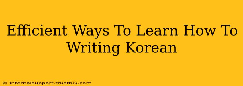 Efficient Ways To Learn How To Writing Korean