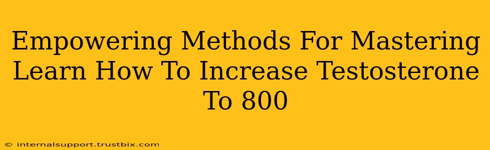 Empowering Methods For Mastering Learn How To Increase Testosterone To 800