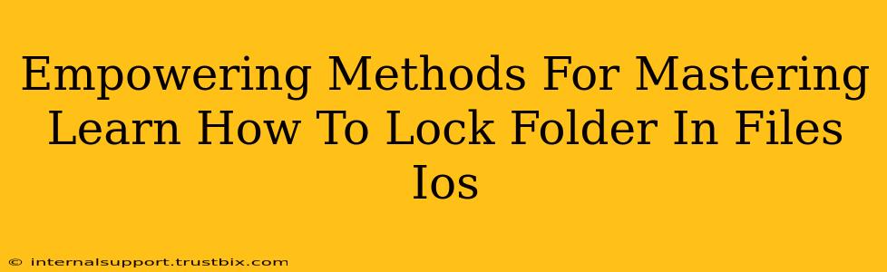 Empowering Methods For Mastering Learn How To Lock Folder In Files Ios