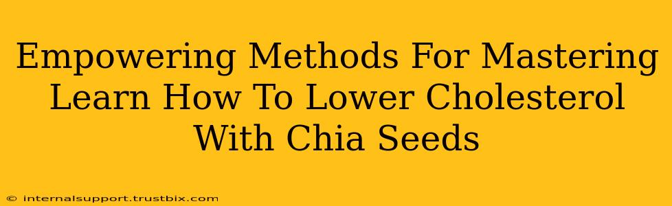 Empowering Methods For Mastering Learn How To Lower Cholesterol With Chia Seeds