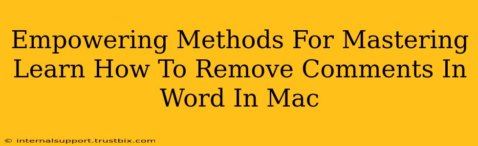 Empowering Methods For Mastering Learn How To Remove Comments In Word In Mac