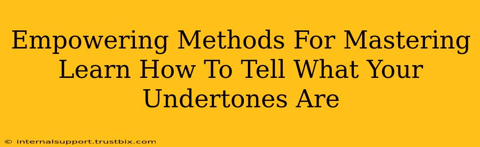 Empowering Methods For Mastering Learn How To Tell What Your Undertones Are