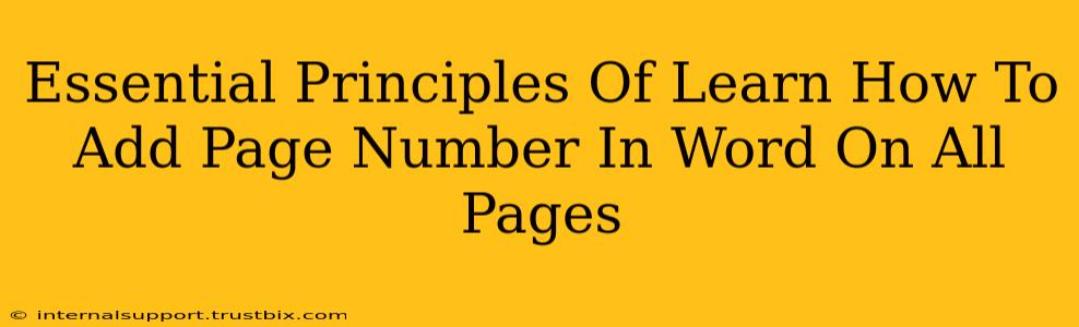 Essential Principles Of Learn How To Add Page Number In Word On All Pages