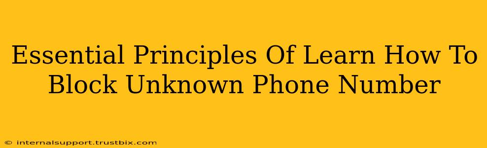 Essential Principles Of Learn How To Block Unknown Phone Number