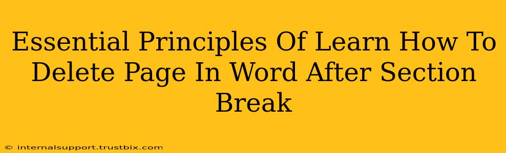 Essential Principles Of Learn How To Delete Page In Word After Section Break