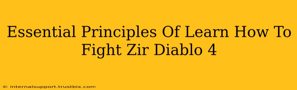 Essential Principles Of Learn How To Fight Zir Diablo 4