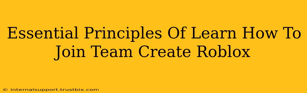 Essential Principles Of Learn How To Join Team Create Roblox