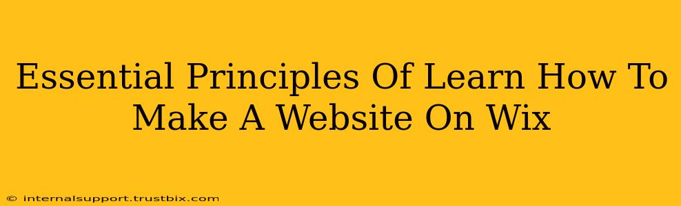 Essential Principles Of Learn How To Make A Website On Wix