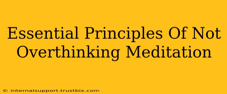 Essential Principles Of Not Overthinking Meditation