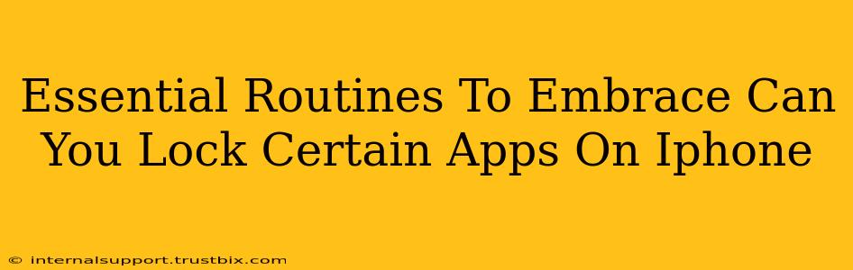 Essential Routines To Embrace Can You Lock Certain Apps On Iphone