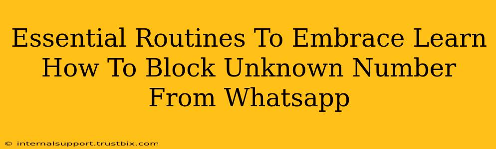 Essential Routines To Embrace Learn How To Block Unknown Number From Whatsapp