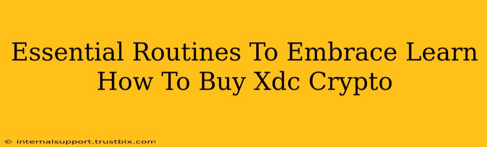 Essential Routines To Embrace Learn How To Buy Xdc Crypto