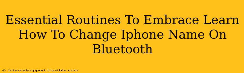 Essential Routines To Embrace Learn How To Change Iphone Name On Bluetooth