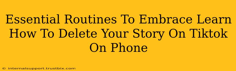 Essential Routines To Embrace Learn How To Delete Your Story On Tiktok On Phone