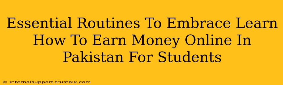 Essential Routines To Embrace Learn How To Earn Money Online In Pakistan For Students