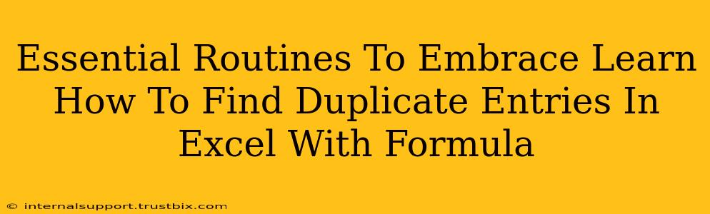 Essential Routines To Embrace Learn How To Find Duplicate Entries In Excel With Formula