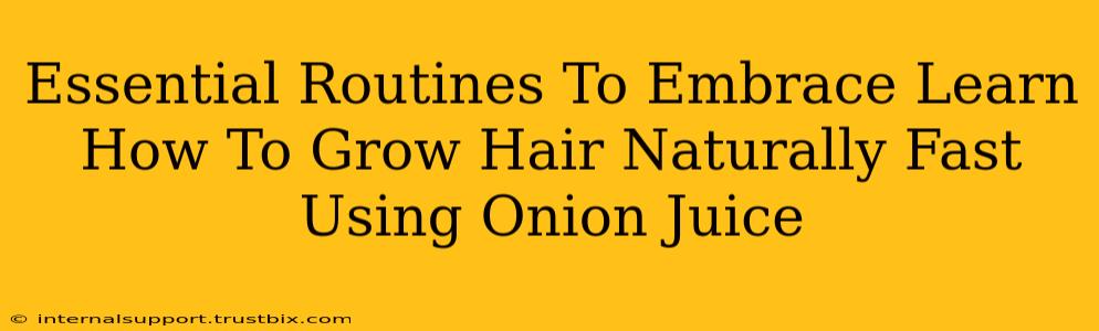 Essential Routines To Embrace Learn How To Grow Hair Naturally Fast Using Onion Juice