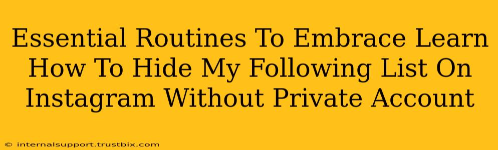 Essential Routines To Embrace Learn How To Hide My Following List On Instagram Without Private Account