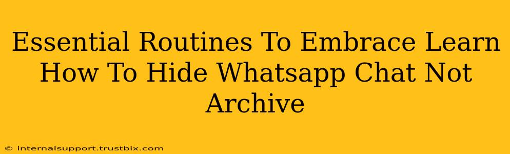 Essential Routines To Embrace Learn How To Hide Whatsapp Chat Not Archive