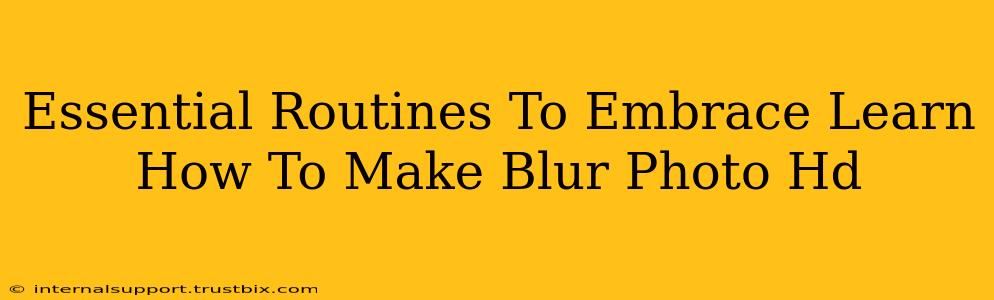 Essential Routines To Embrace Learn How To Make Blur Photo Hd