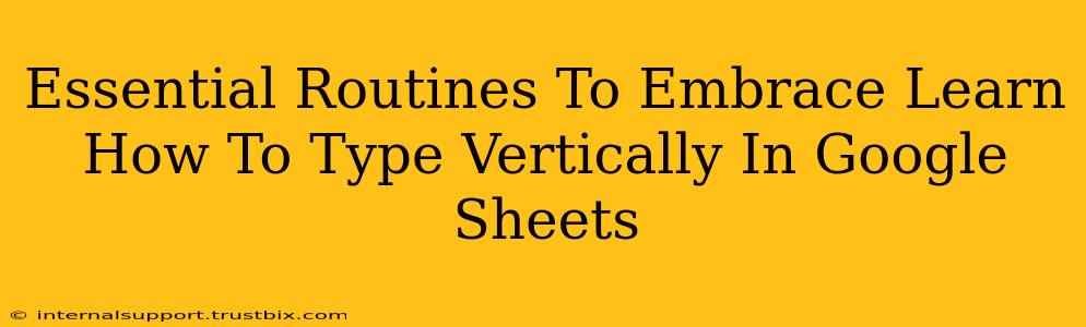 Essential Routines To Embrace Learn How To Type Vertically In Google Sheets