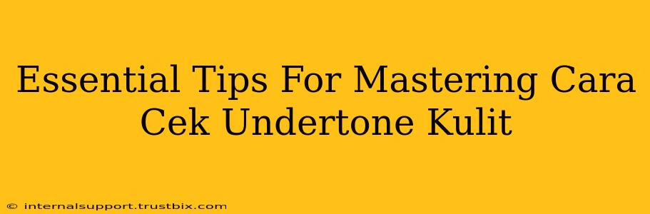 Essential Tips For Mastering Cara Cek Undertone Kulit