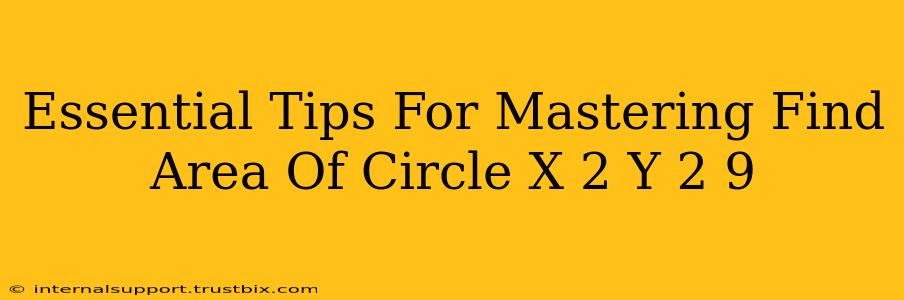 Essential Tips For Mastering Find Area Of Circle X 2 Y 2 9