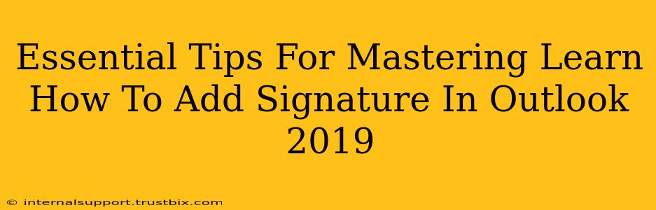 Essential Tips For Mastering Learn How To Add Signature In Outlook 2019