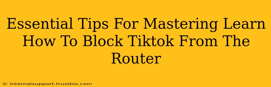 Essential Tips For Mastering Learn How To Block Tiktok From The Router