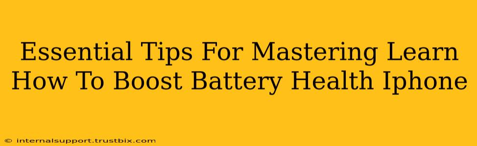 Essential Tips For Mastering Learn How To Boost Battery Health Iphone