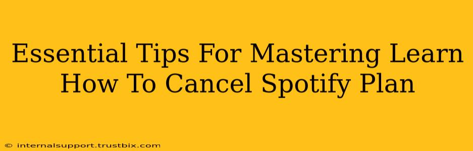 Essential Tips For Mastering Learn How To Cancel Spotify Plan