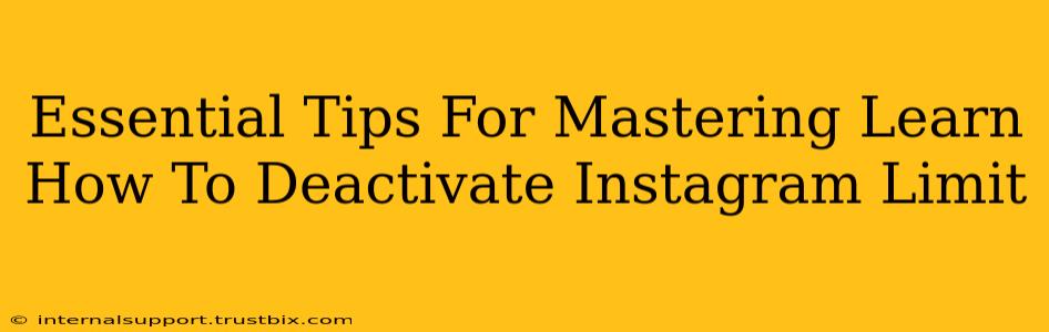 Essential Tips For Mastering Learn How To Deactivate Instagram Limit