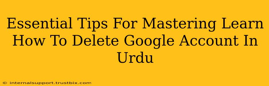 Essential Tips For Mastering Learn How To Delete Google Account In Urdu