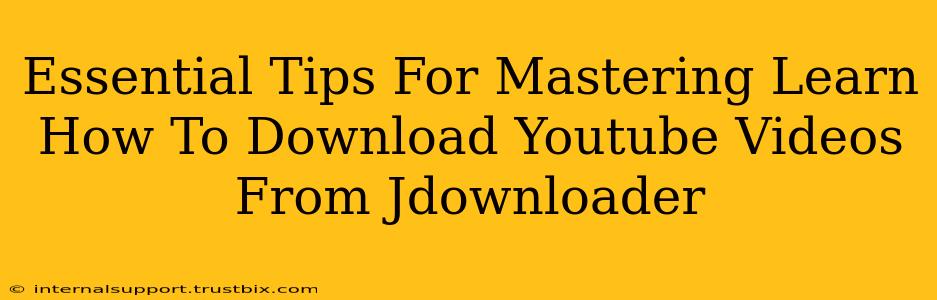 Essential Tips For Mastering Learn How To Download Youtube Videos From Jdownloader