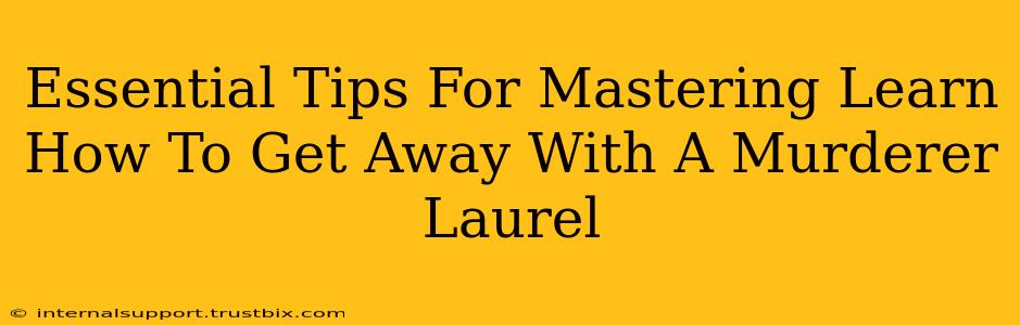 Essential Tips For Mastering Learn How To Get Away With A Murderer Laurel