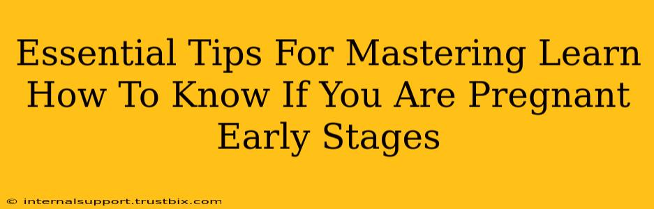 Essential Tips For Mastering Learn How To Know If You Are Pregnant Early Stages