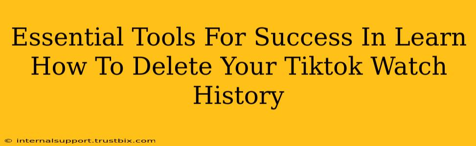 Essential Tools For Success In Learn How To Delete Your Tiktok Watch History